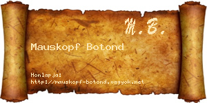 Mauskopf Botond névjegykártya